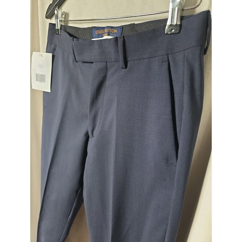Louis Vuitton Rare Uniform Mens Navy Slim Unhemmed Trousers Size EU 44/US 28 NWT